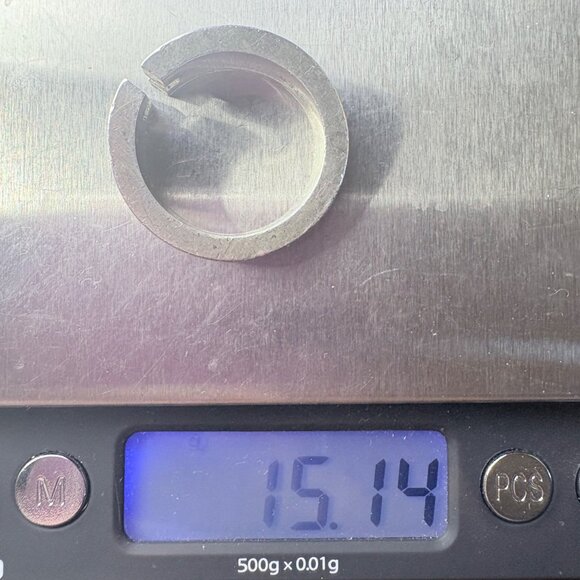 VTG Sterling Silver 925 Open Cross Tapered Band 10mm Wide Ring Size 9.5 - Picture 5 of 9